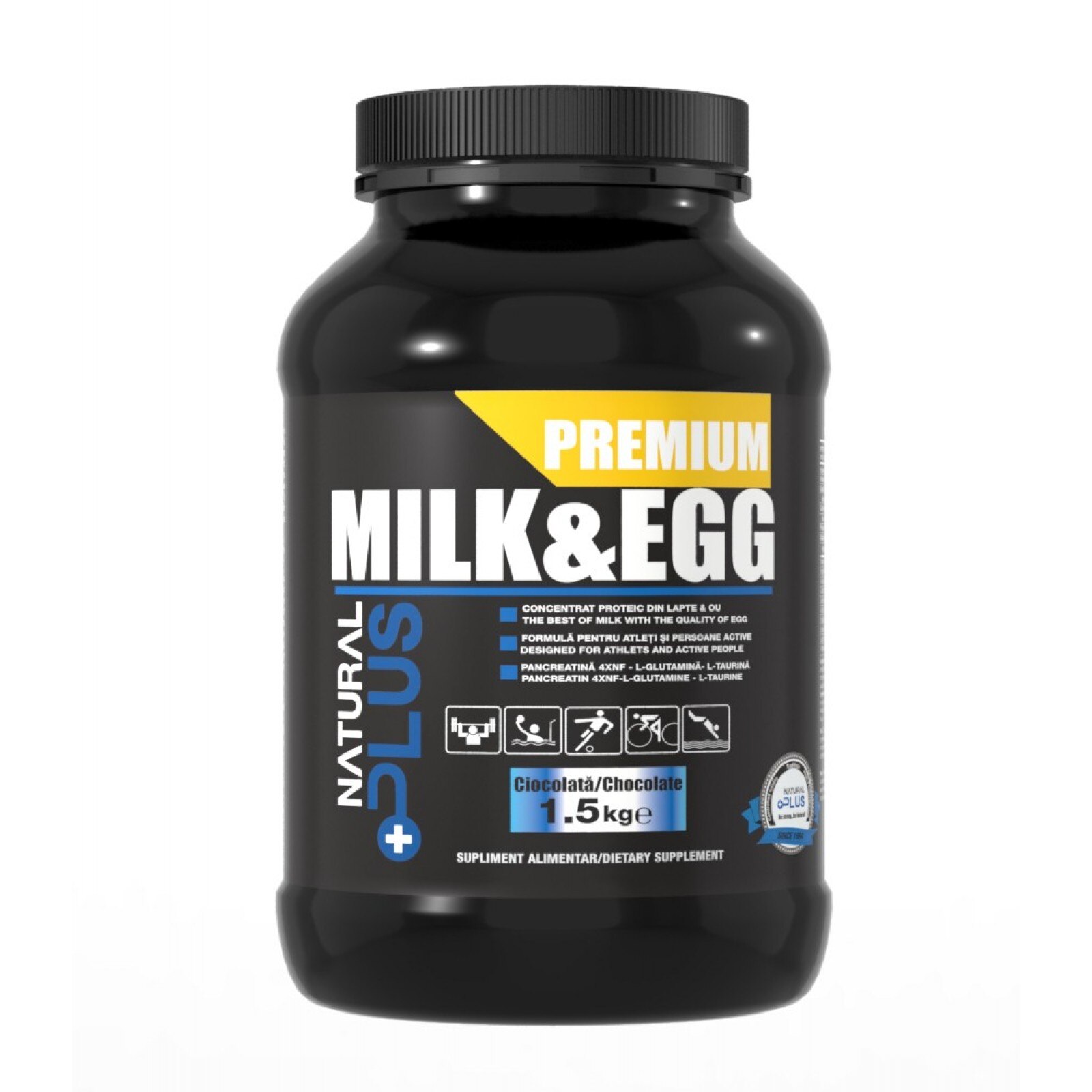 Concentrat proteic din lapte si albus de ou- MILK & EGG 1500 g, ciocolata